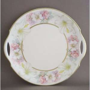  Antique Flambeau Limoges China LDB Co Floral Cake Plate 