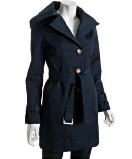 MICHAEL Michael Kors indigo cotton blend button front belted trench 