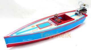 Tin Toys Outdoor Motor Speedboat Blue Ski tms Schylling 24685 