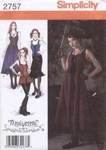 Simplicity Pattern 2757 Gothic Medieval Vamp Costume  