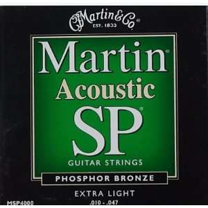 MARTIN SP4000 SP PHOSPHOR BRONZE EXTRA LIGHT .010 .047 ACOUSTIC GUITAR 