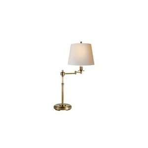 Thomas OBrien Mason Swing Arm Table Lamp in Hand Rubbed Antique Brass 