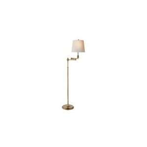 Thomas OBrien Mason Swing Arm Floor Lamp in Hand Rubbed Antique Brass 