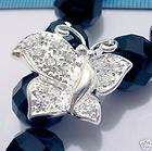   SILVER CZ BUTTERFLY MAGNET CLASP PEARL ENHANCER SHORTENER N178