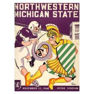  Northwestern vs. Michigan State, 1960 Giclee Poster Print 