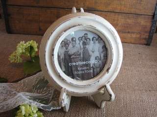 Shabby Cottage Chic White Photo Frame Easel Stand  