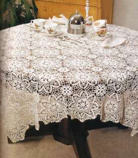 Crochet Lace Tablecloths Bedspreads Patterns Filet Book Thread Vintage 