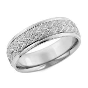  6.0 Millimeters Platinum 950 Wedding Ring with Design and 