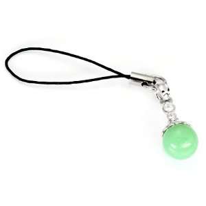   Silver with GREEN JADE BALL Mobile Cell Phone Charm  