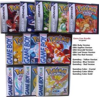 Gameboy, Gameboy Color, GBA, Pokemon Super Bundle New Game Cases 