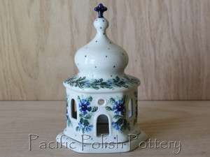 Polish Pottery CA Tealight Tea Light Candle House Chapel Stoneware 
