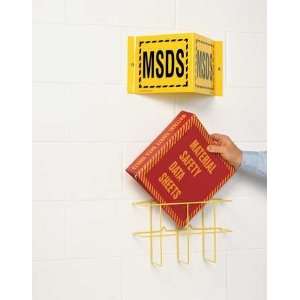  MSDS Binders and Holders MSDS Binder Holder,Yellow,Wall 