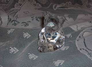 Vintage Princess House 24% Lead Crystal Glass Bear Paper Weight MINT 