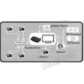 New Network LAN Storage NAS USB Print Server BT DLNA DDNS SAMBA  