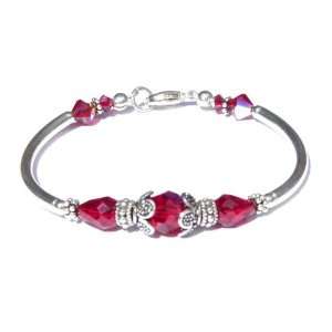 Damali Sterling Silver Swarovski Crystal Bracelet in Vibrant Red 