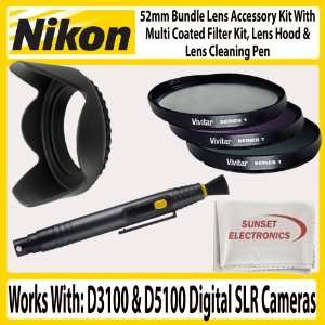  52mm Lens Accessory Bundle Kit For Nikon D3100 D5100 