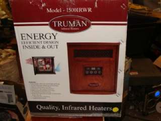 TRUMAN 1500W Portable Quartz Infrared Heater with Remote 1500IRWR 