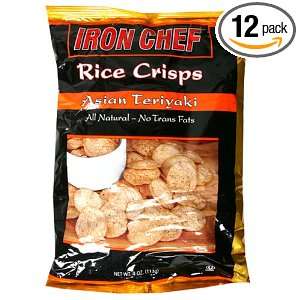 Iron Chef Rice Crisp, Teriyaki Flavor, 4 Ounce Bags (Pack of 12 