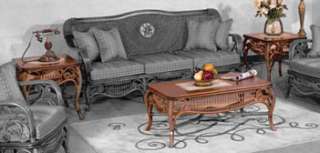 Rattan Bentwood Elizabethan 3 pc Coffee Table Set  