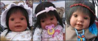   lifelike realistic ethnic toddler Native American baby girl doll OOAK