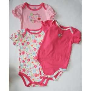   Lap Shoulder Bodysuits/Onesies 3 Pack Size 6 9 Months Pink Baby