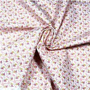 Red Rooster Cotton Fabric Cute Pink & White Tiny Floral Calcio By the 