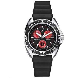 Nautica Multifnctn Sport Ring Black Red Watch N07577G NEW Inter 