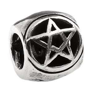   Pentagram Silver Charm   Fits On Pandora Chamilia And Troll Bracelets