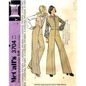   Pattern Flared Pants & Vest Size 12 Bust 34 Arts, Crafts & Sewing