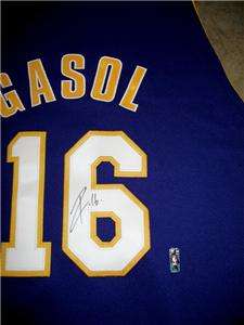 Pau Gasol Auto Jersey Lakers Letter NBA Hologram Signed  