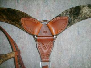 HANDMADE CIRCLE L SADDLERY HAIR ON HEADSTALL AND BREASTCOLLAR RANCH 