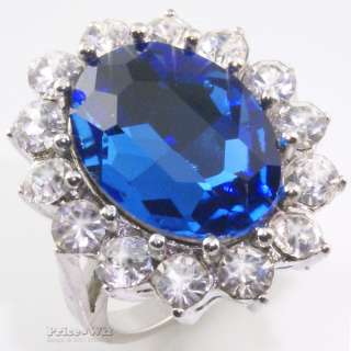 Royal Princess Zircon Sapphire Engagement Wedding Ring  