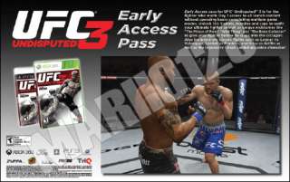 UFC Undisputed 3 Early Access Pass DLC code XBOX 360  