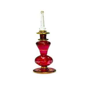  Hand Blown Glass Antique Perfume Bottle with 9K Gold 
