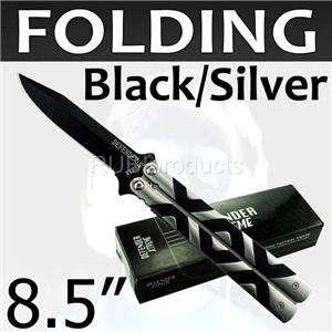 2pc 8.5 Folding Knives TITANIUM BLACK Tactical Pocket Knives 