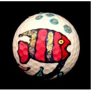   Fish Design   Hand Painted   Regulation Size Golf Ball