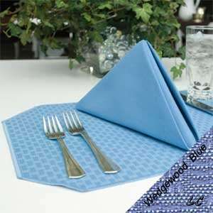   Blue Restaurant Linen Placemats Lattice Rectangular Corners Merrowed