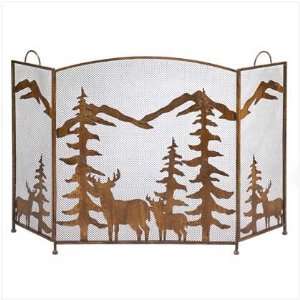 Fireplace Screen ~ Deer/Trees ~ Wrought Iron  Sports 