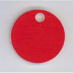  Plastic ID Tag, Small Round Red