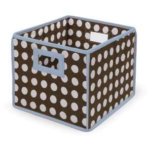   /Storage Cube   BLUE TRIM/BROWN POLKA DOT (Set of 2) by Badger Basket