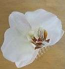 white orchid silk flower hair comb hawaii