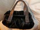 Vera Wang Pleated Large Black/Gray Purse Handbag  