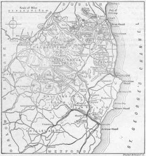 IRELAND County Wicklow, sketch map, 1898  