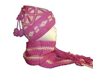 New Crochet Hat Ski Beanie Scarf Set FS TM201  