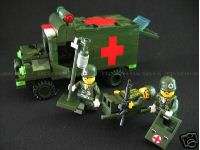BLOCK BRICK TOY MILITARY ARMY VEHICLE JEEP CAR SOLDIER  