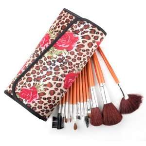 Professional Makeup Cosmetic Brush Set with Fashion Leopard Spotted 