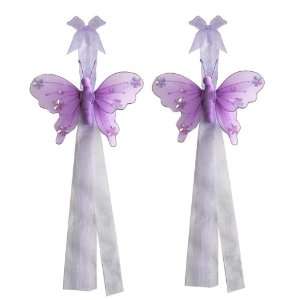 Purple Jewel Butterfly Curtain Tieback Pair / Set   tiebacks holder 