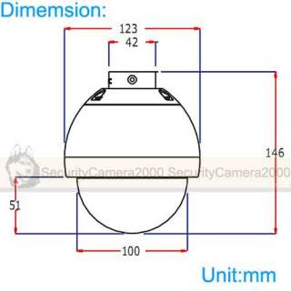   Sony CCD Mini Pan Tilt 4 inch Dome Outdoor Waterproof Camera