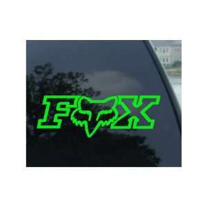 FOX RACING LOGO W/FACE   6 LIME GREEN Decal   NOTEBOOK, LAPTOP, IPAD 