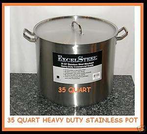 35qt Heavy Duty Encapsulated Stainless Steel Stock Pot  